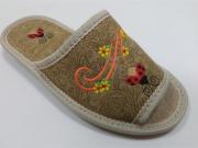 513044  материал верха - ткань джинсовая с рисунком, цвет - бежевый, подкладка - трикотаж махра хлопок, вышивка "Летний мотив"