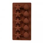 Форма силиконовая "Звёздочки и ракушки" 21*10,5*2 см, 10 ячеек, цвет в ассортименте MARMITON
