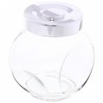 Банка для продуктов стеклянная 180 мл с крышкой плоская