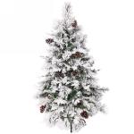Ёлка "Кружевница" 120 см, ПВХ+Леска с шишками белая снежная посыпка (164 ветки)