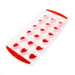 *Форма для льда пластиковая с силиконом "Сердечки" 24*11 см