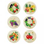 Подставка под горячее, d14 см, 6 дизайнов, бамбук