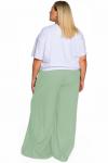 Брюки широкие из льна с карманами, цвет фисташковый