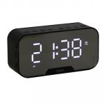 LADECOR CHRONO Часы зеркальные, будильник, термометр, радио,блютус спикер, USB, пластик,13,5х4,5х5см