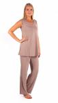 Костюм женский вискоза лапша с брюками "Миранда" кофе