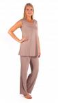 Костюм женский вискоза лапша с брюками "Миранда" кофе