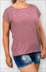 Футболка вискозная, бордо полоска (478-3)