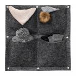 QWERTY Органайзер квадратный, из фетра, 4 кармана, 50*50 см, 2,5 л*4, серый /12