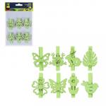 INBLOOM Декор на прищепке,  5 см,  МДФ,  зеленый,  8 дизайнов