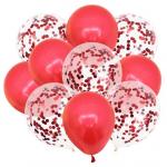 Воздушные шары "Конфетти" Red 10шт