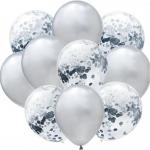 Воздушные шары "Конфетти" Silver 10шт
