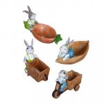 INBLOOM Кашпо цветочное Зайчик,  полистоун,  6, 5х12, 5х12, 5 см -7, 5х17х10, 5 см