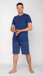 Пижама мужская с шортами кулирка "Челси" индиго