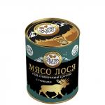 Мясо северного оленя под сливочным соусом с белыми грибами