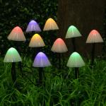 INBLOOM Гирлянда на солн.батарее, 5м, 10LED, шампань, 8 реж, грибы 18см, 2V80mA, 1.2V600mAh, IP44