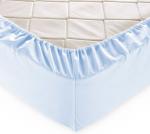 Голубой г/к Простыня на резинке 160*200*25 ПЕРКАЛЬ арт Р113П1