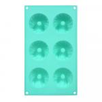 Форма силиконовая Кексы с отверстием, 6 ячеек, 29,5*17*3,5 см, цвет в ассортименте MARMITON