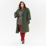 Кардиган из искусственного меха "барашек", зеленый