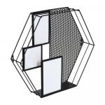 QWERTY Подвесная полка Шестигранник с рамками для фотографий, 46*8*40 см, черная