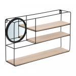 QWERTY Подвесная полка-зеркало Горизонт, 50*10*30 см, черная