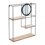 QWERTY Подвесная полка-зеркало Вертикаль, 40*10*50 см, черная