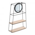 QWERTY Подвесная полка-зеркало Трапеция, 35*10*50 см, черная