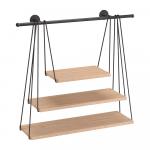 QWERTY Подвесная полка Трехъярусная, 67,5*15*62 см, черная