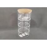 Банка для продуктов стеклянная "Хай-Тек" в наборе 4*400мл с бамбуковой крышкой 11*6см