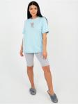 Пижама "Улыбка" голубой с шортами
