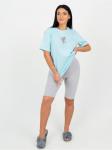 Пижама "Улыбка" голубой с шортами